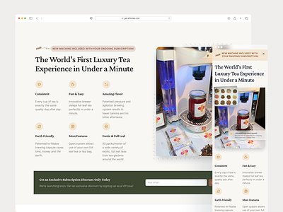 🍵 Affinitea - Landing Page Design branding coffee design direction funnel innovation landing redesign tea ux web