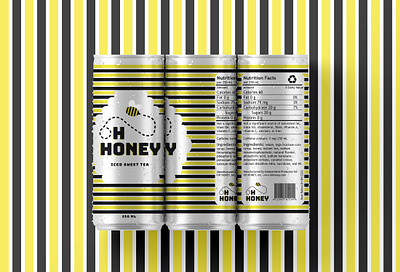 Can Packaging Design black branding can design can packagin design drink design drinks graphic design illustration illustrator packaging packaging design striped stripes yelllow