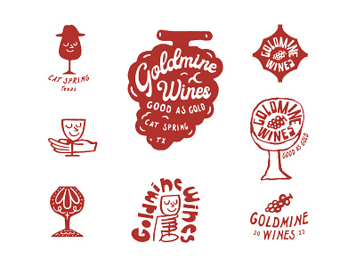 Goldmine Wines branding brandpackage design graphic graphicdesign illustration lettering logo typography vintagegods