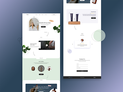 Landing page for a cosmetic product design graphic design ui ux