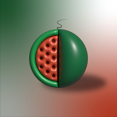 Watermelon 3d design branding design graphic design icon illustration logo typography ui ux vector