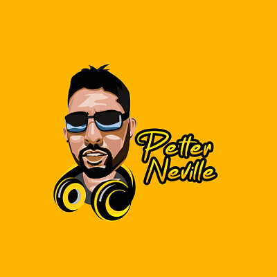 mascot cahracter dj neville branding caricature dj emblem logo logo combination logomark logotype mascot people vector