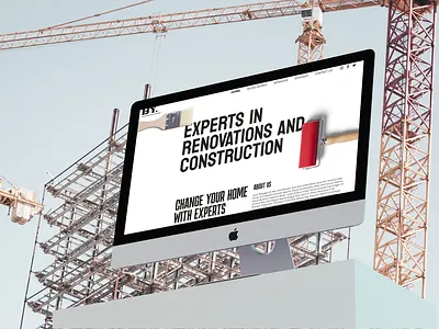 Experts in renovations and construction Ui Webpage app branding design figma flat illustration logo minimal ui web