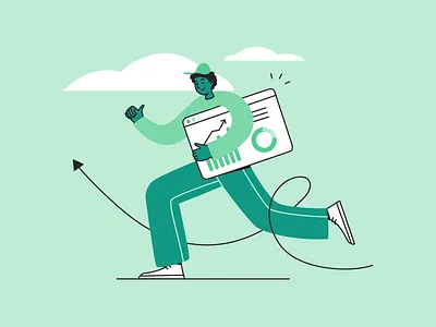 Uplift experience character character design customer customer experience flat flat design growing happy illustration illustration 2d metrics minimal minimal art uplift