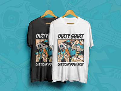 DIRTY SHIRT - T-SHIRT DESIGN albumcover branding comic comicbook comicstyle design digitalillustration drawing graphicdesign illustration illustration art illustrator popart tshirt tshirtdesign vinyldesign vinyldisc