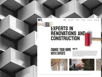 Ui/Ux web page for renovation & construction company app branding design figma flat graphic design illustration logo minimal ui web