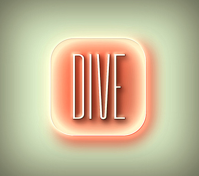 DIVE Bar Button Sign retro