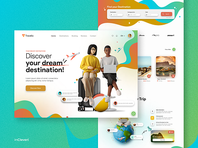 Travelio - Travel agency app branding creativity design graphic design illustration logo travel travel agency ui ux vector webdesign