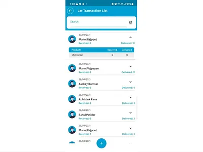 Pure Pani Transaction list