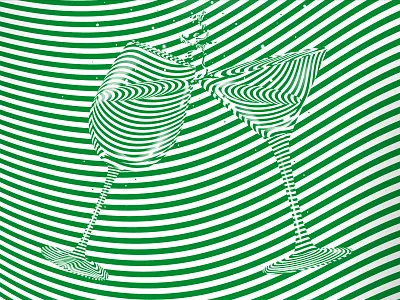 Wine and cocktail glasses abstract abstraction coctail color glass graphic design green hypnotic illustration kinetic montreux jazz festival music op art opart optical illusion psychedelic striped trippy visual effect wine