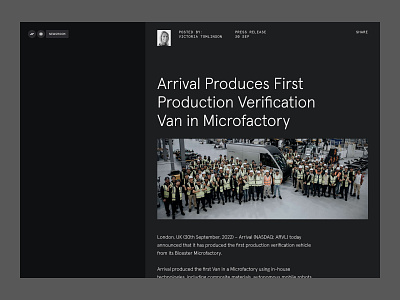 Article Page Arrival design typography ui ux web website