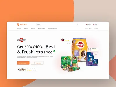 E-commerce Pet Food Website animation e comerce e commerce app e commerce product e commerce ui components e commerce website design onlineshop presentation product design shopping ui web header web ui kit website design