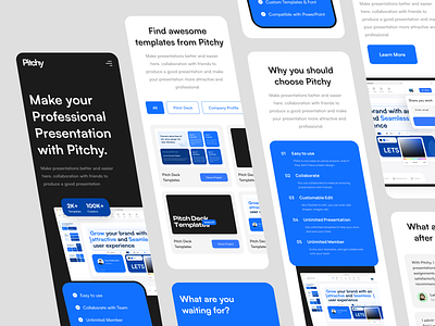Pitchy - Pitch Deck Builder Landing Page Responsive landing page online pitch pitch builder pitch deck pitch maker presentation responsive responsive design responsive website templates web web design website website design