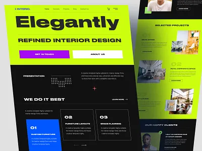 Interior Design Website design interior design website landingpage minimal ui website websites