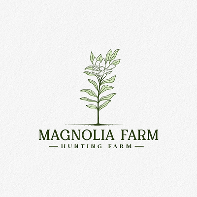 Classic logo for a family farm agriculture branding design flower graphic design illustration lineart logo magnolia logo magnolia tree vector vintage logo