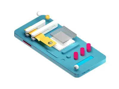 UI Elements 3d angle blue creative elements ideas layer play screen ui vision