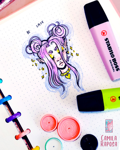 ✨Be safe✨ - For Caderno Inteligente caderno inteligente markers sketch traditional art