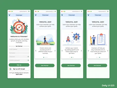 Daily UI 023 Onboarding app app design dailyui design desktop goal setting goals onboarding ui