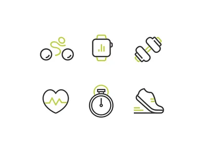 LLT :: Fitness Icons animation design exercise fitness icon iconography illustration minimal ui ux workout
