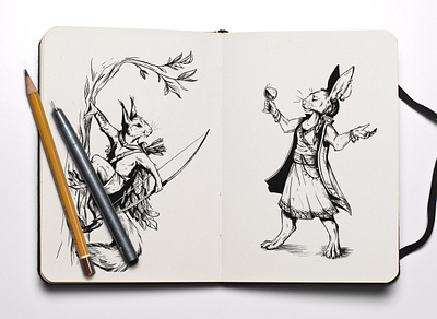 Primrose RPG Illustrations animals art fantasy illustraition ink mouse rabbit redwall rpg traditional