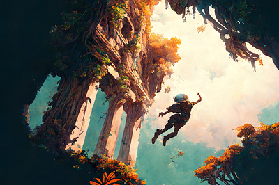 Falling 1 ai art color concept design digital gradient illustration light midjourney minimal painting photoshop simple