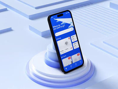 UI｜Airline concept APP 3d airline app ui ux