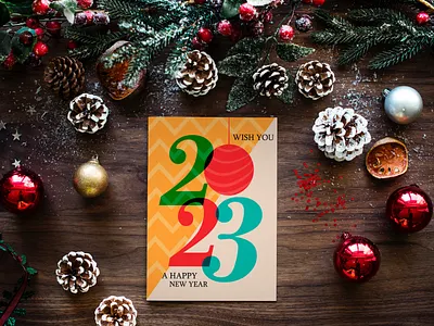 Christmas greetings card. Template. 2023 2023 background banner branding design graphic design illustration new year vector