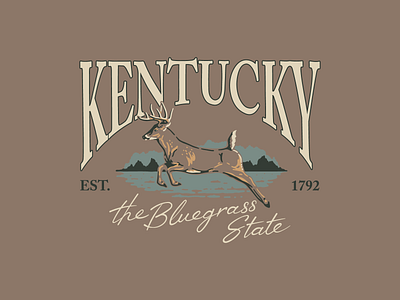 Kentucky Whitetail deer design illustration kentucky nature