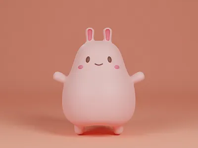 Pink Bunny | 3D Model 3d 3d character blender characer design cute character design