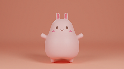 Pink Bunny | 3D Model 3d 3d character blender characer design cute character design