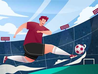 FIFA World Cup Exploration Illustration | Sunnyday art artwork character chatacter design concept digital digital illustration fifa football game graphic design hero illustration illustrator soccer sport strong ui vector world cup