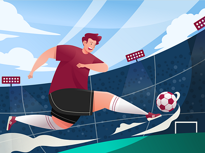 FIFA World Cup Exploration Illustration | Sunnyday art artwork character chatacter design concept digital digital illustration fifa football game graphic design hero illustration illustrator soccer sport strong ui vector world cup