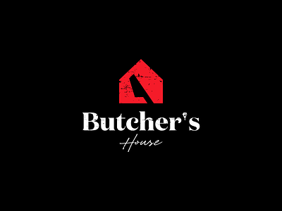Butcher's House branding butcher character design dualmeaning grunge home horor house icon knife logo movie negativespace symbol vector