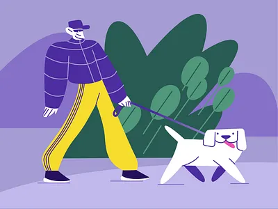 Dog person N1 2022 character character design design dog illustration man park pets vector walk