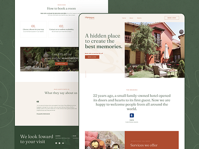 Hotel Website Design booking web branding classic design cream website elegant web fancy web friendly website graphic design green website hotel web hotel website minimal design reservation ui reservation web responsive responsive design ui ui design