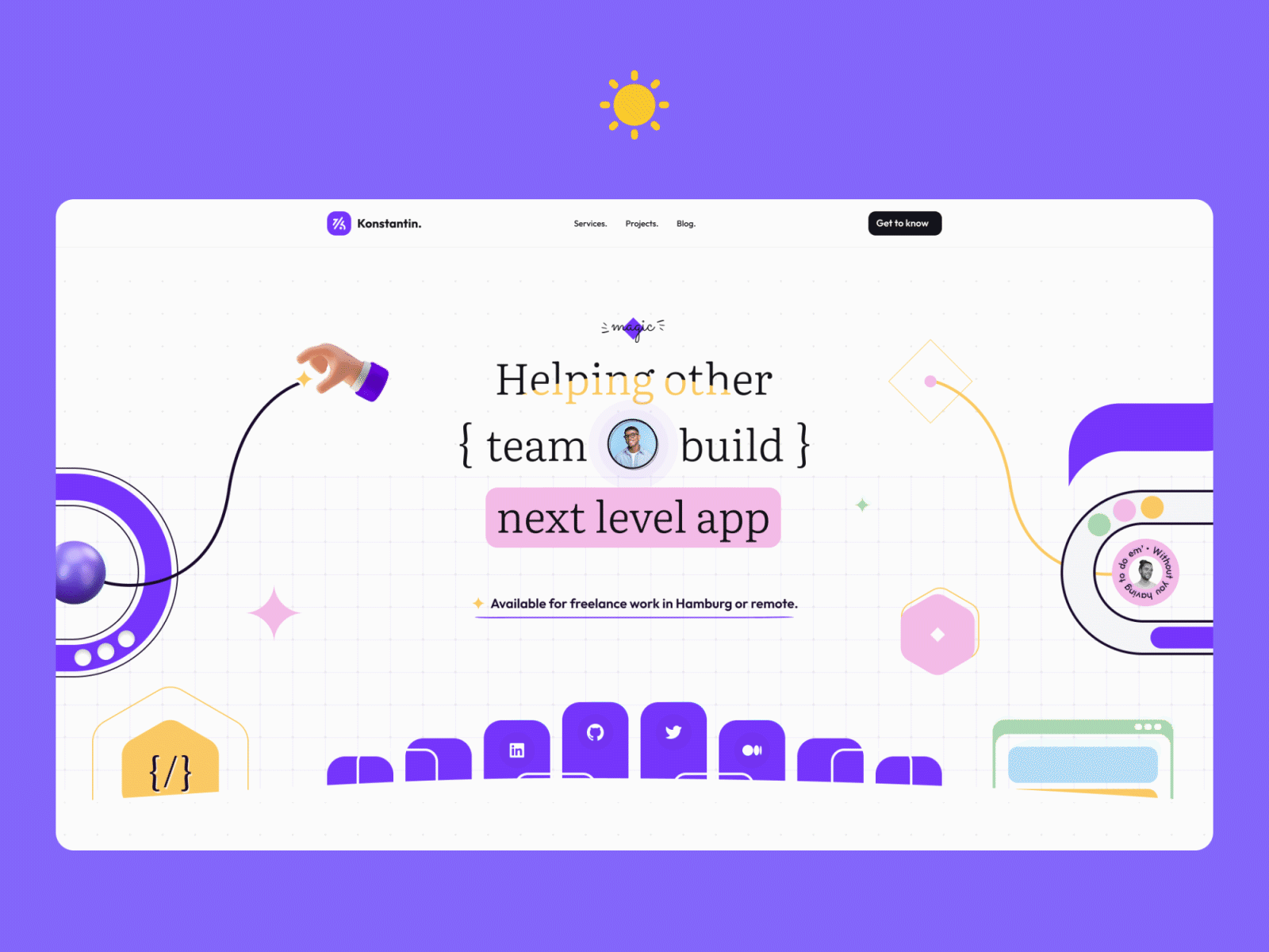 Konstantin - Landing page for a Developer based in Germany! ‍💻 designtools