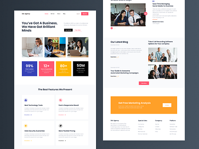 Marketing Agency Landing Page Design Free agency agency design design figma download figma freebies free figma download freebies illustration landing page marketing marketing agency ui ui design ui ux uikit ux design web web design website website design