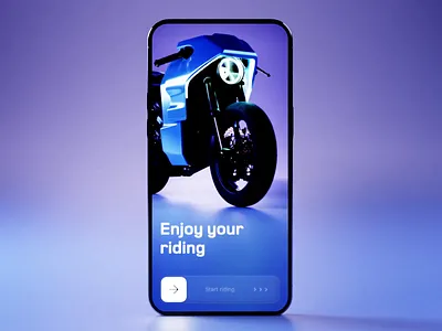 ES-22 Mobile App 3d animation app bike blender branding design electric futuristic interaction mobile motion motion graphics motorcycle product supercharger ui unlock vehicle web design
