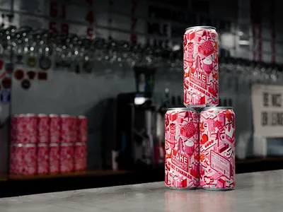 Isometric Beer Label Artwork beer digital drawing illustration isometric label packaging pattern surface design typography