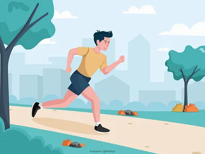 Morning Run app branding design flat graphic design illustration landing page mobile app ui ux vector web website