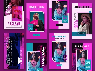 Fashion Sale Instagram Stories Design Template post design