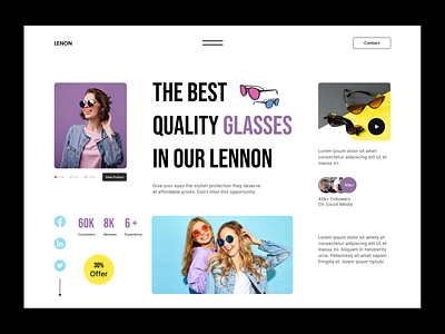 Sunglasses Shop Web Header glass website minimal online shop shop shopping sunglass ui design sunglasses sunglasses website ui design ux design web design web header