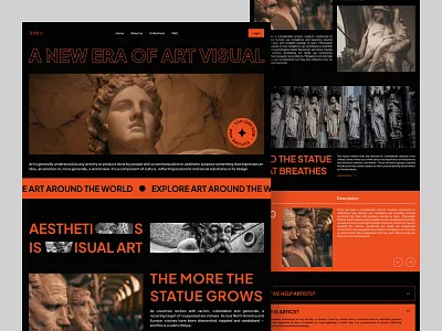 Artics - Art Gallery Landing Page art landing page daily ui exhibition landing page museum neobrutalism new popular statue streetwear trending typography ui design ui inspiration ui trend uiux user interface ux design web design website
