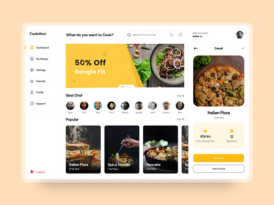CookAboo app design graphic design minimal ui ux vector