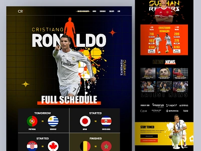 Cristiano Ronaldo Landing Page Concept 2022 cr7 creative cristiano ronaldo design fifa football goat home page landing page qatar qatar worldcup ronaldo soccer trending ui ux webdesign website world cup