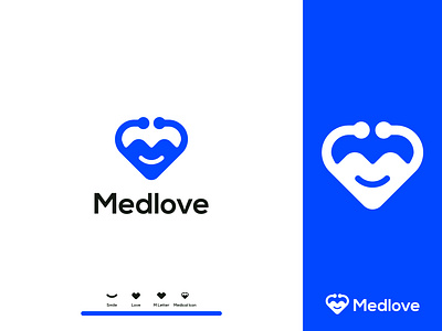 Medlove Logo Design abcdefghijklm brand identity branding design icon illustration logo logo concept logo design logo designer logo folio love lover mark medical nopqrstuvwxyz simple smile symbol vector