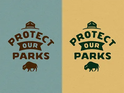 Protect Our Parks branding buffalo handmade logo merch national park outdoors park ranger sustainable type