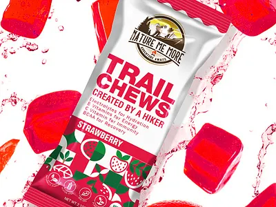 🍓 Trail Chews – Nutritional Fruit Gummies for On-the-Go Energy 3dmockup adobeillustrator adventurefuel bolddesign branding ecofriendlypackaging foodpackaging fruitgummies gourmetexperience graphic design gummiespackaging healthysnacks hikingsnacks minimalistbranding outdoorenergy packagingconcept sustainabledesign trailmix vegansnacks