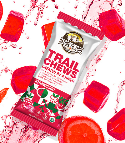 🍓 Trail Chews – Nutritional Fruit Gummies for On-the-Go Energy 3dmockup adobeillustrator adventurefuel bolddesign branding ecofriendlypackaging foodpackaging fruitgummies gourmetexperience graphic design gummiespackaging healthysnacks hikingsnacks minimalistbranding outdoorenergy packagingconcept sustainabledesign trailmix vegansnacks