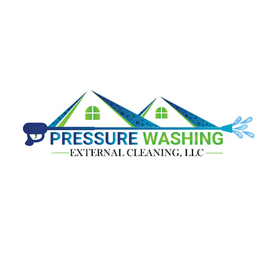 Pressure Washing / Cleaning Service logo brand logo branding business logo business logos clean modern logo cleaning service logo creative logo design dribble logo graphic design logo logo design logo designer logo service logos pressure logo pressure washing logo real estate logo soft washing logo design washing logo